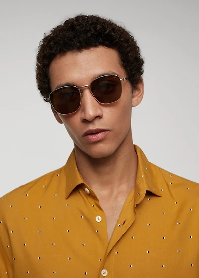 Mirco-print short sleeve shirt