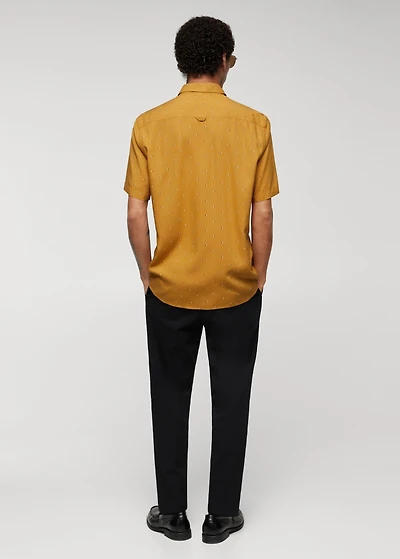 Mirco-print short sleeve shirt
