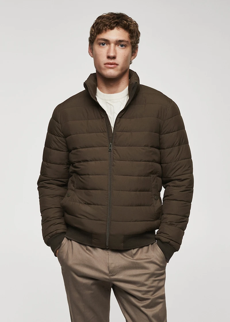 Ultra-lightweight water-repellent quilted anorak