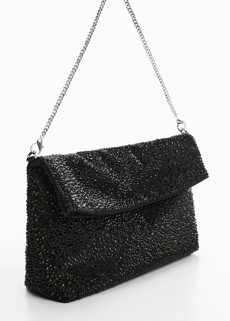 Chain bag with crystals