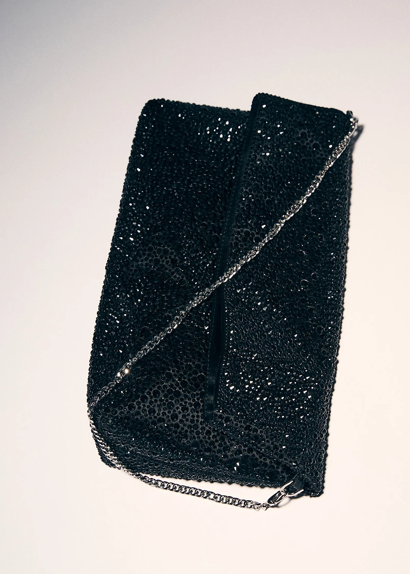 Chain bag with crystals