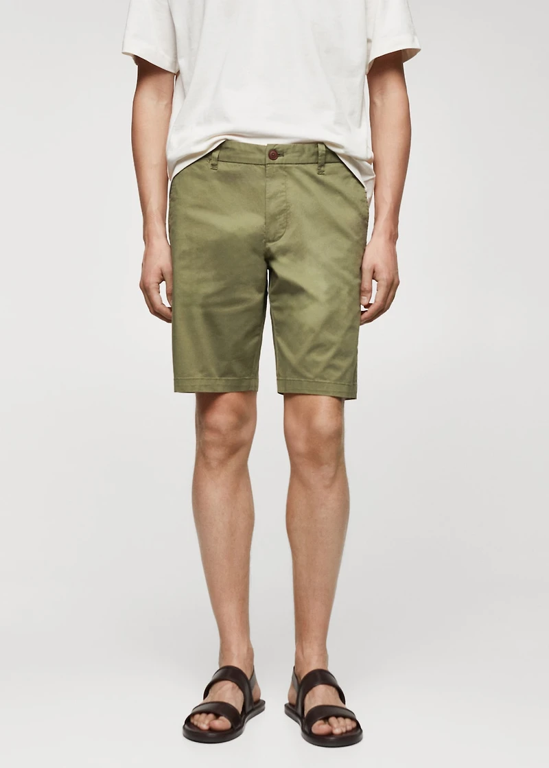 Slim-fit chino cotton bermuda shorts