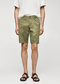 Slim-fit chino cotton bermuda shorts