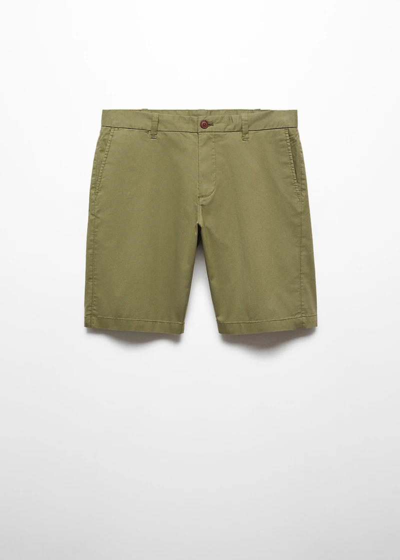 Slim-fit chino cotton bermuda shorts