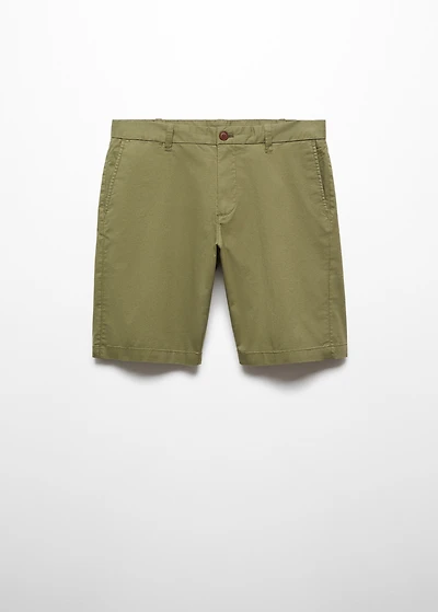 Slim-fit chino cotton bermuda shorts