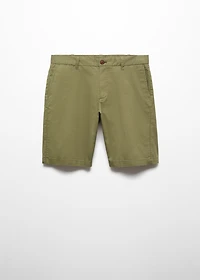 Slim-fit chino cotton bermuda shorts