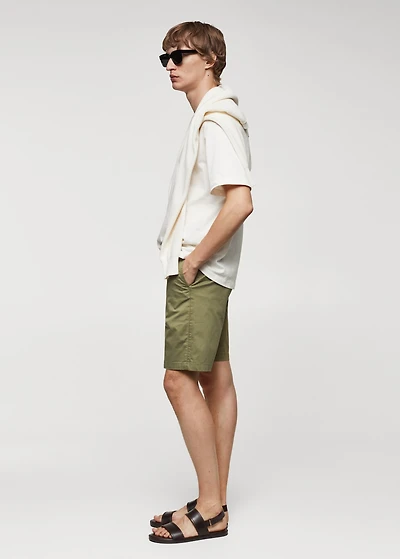 Slim-fit chino cotton bermuda shorts