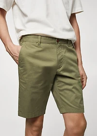 Slim-fit chino cotton bermuda shorts