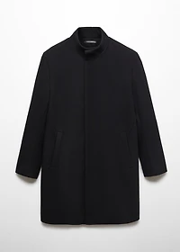Wool funnel neck coat