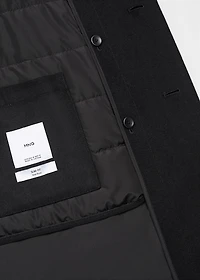 Wool funnel neck coat