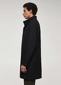 Wool funnel neck coat