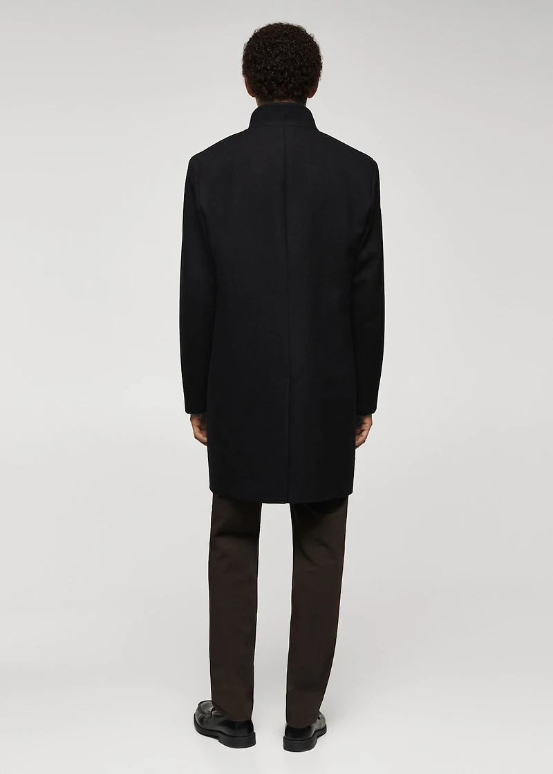 Wool funnel neck coat