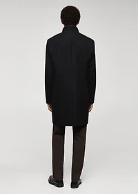 Wool funnel neck coat
