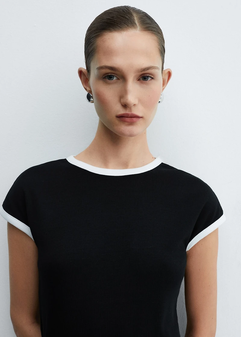 Contrast trim T-shirt