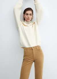 Flared cropped corduroy pants