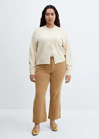 Flared cropped corduroy pants