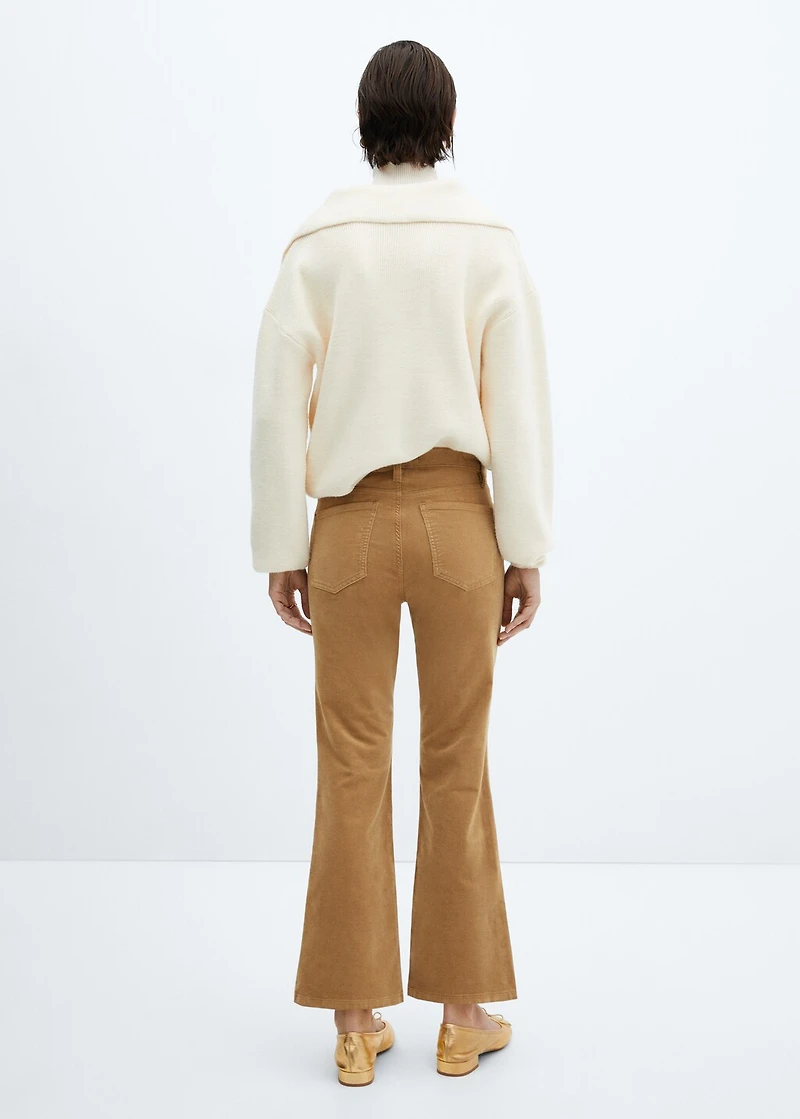 Flared cropped corduroy pants