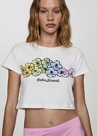 Printed cropped t-shirt