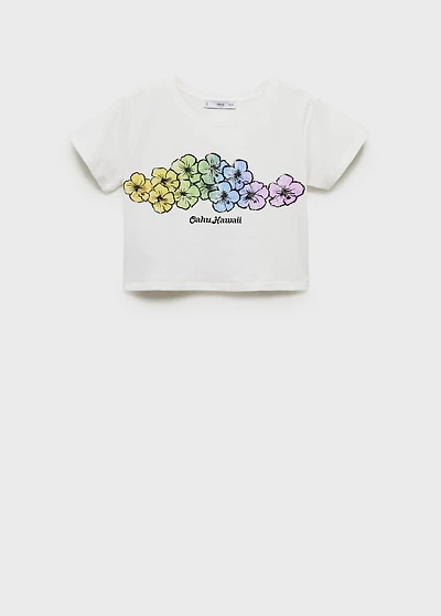 Printed cropped t-shirt