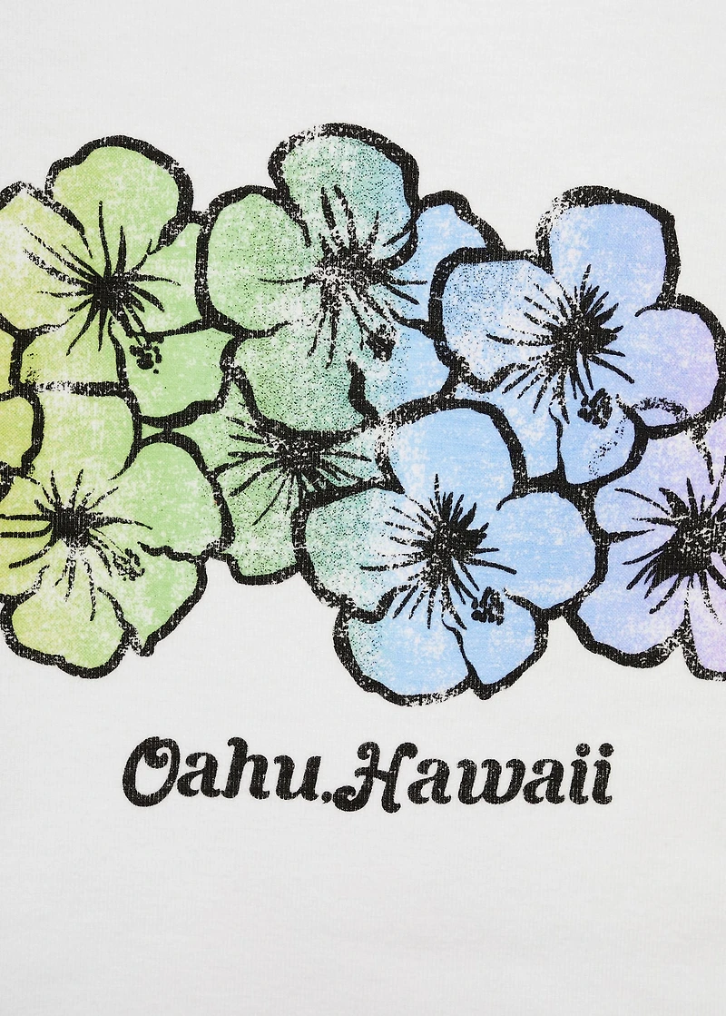 Printed cropped t-shirt