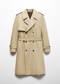 Relaxed-fit trench coat with belt