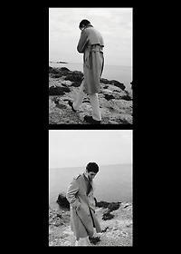 Relaxed-fit trench coat with belt