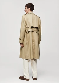 Relaxed-fit trench coat with belt