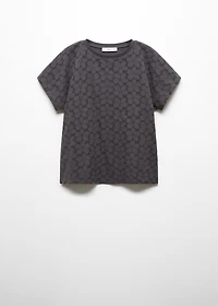 Openwork cotton-blend T-shirt