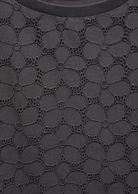 Openwork cotton-blend T-shirt