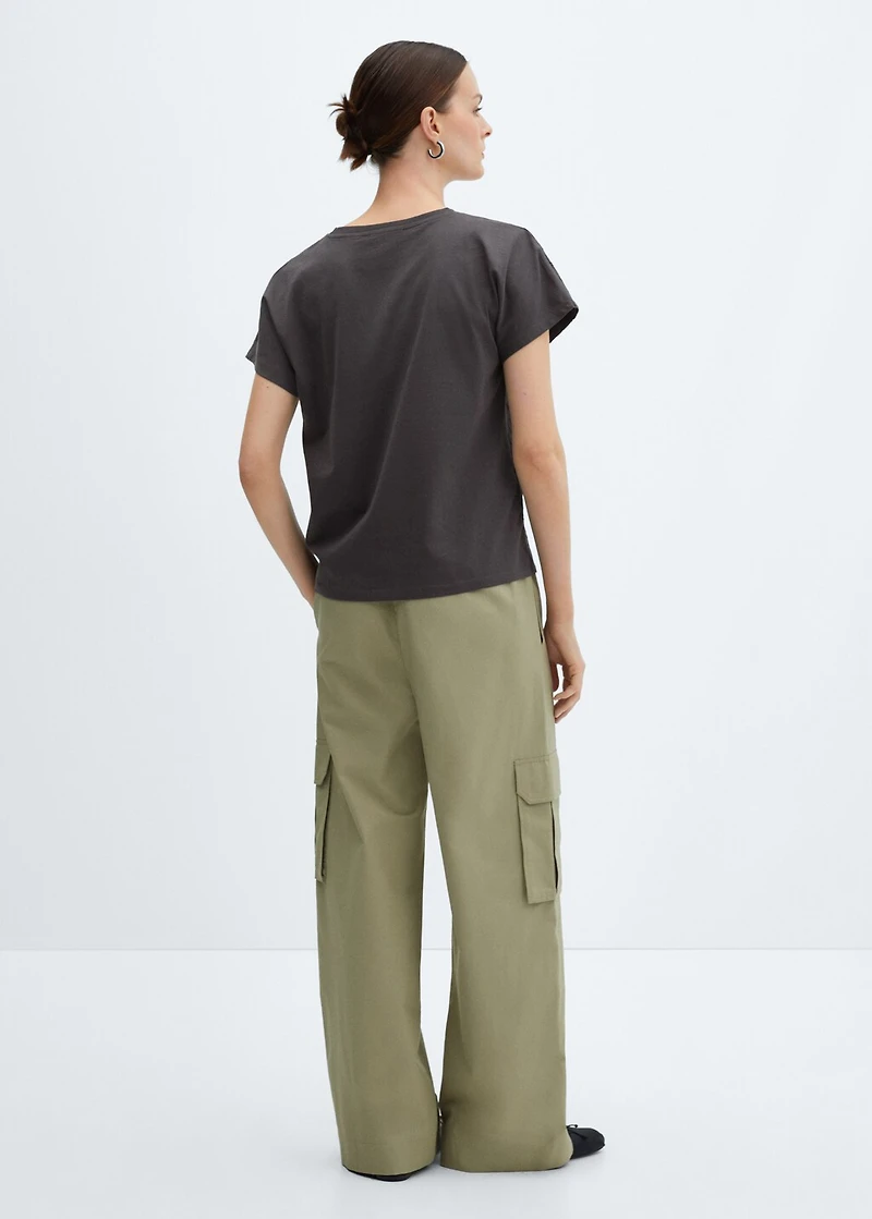 Openwork cotton-blend T-shirt