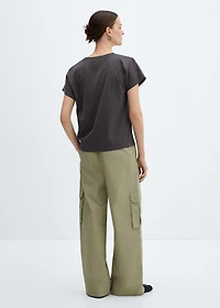 Openwork cotton-blend T-shirt