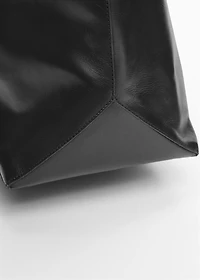 Leather shopper bag