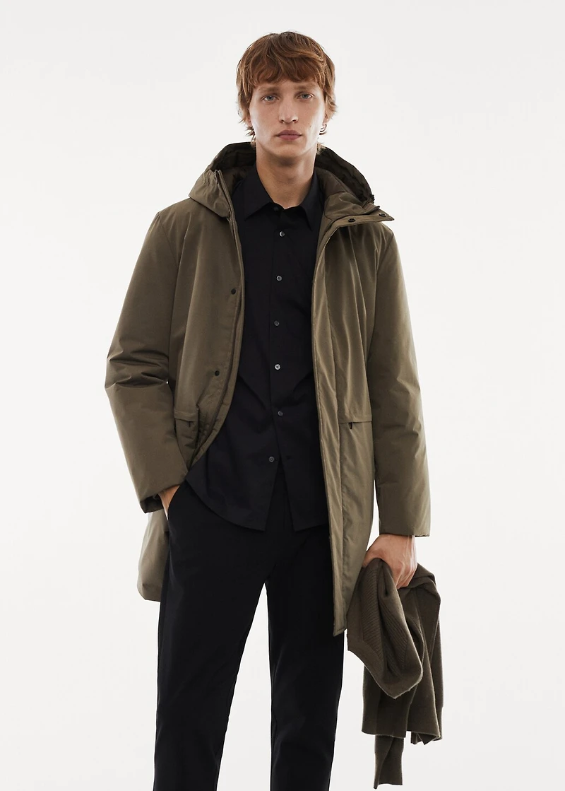 SOFEELATE® padded barn jacket with hood