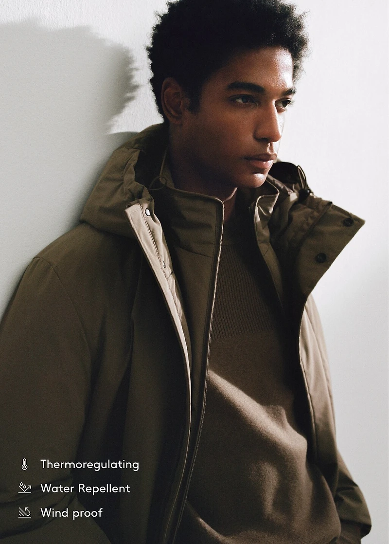 SOFEELATE® padded barn jacket with hood