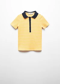 Short-sleeved striped polo shirt