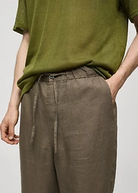 100% linen pants with drawstring
