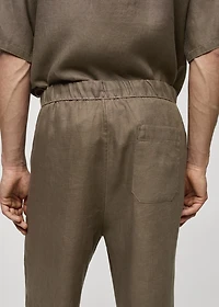 100% linen pants with drawstring