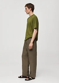 100% linen pants with drawstring