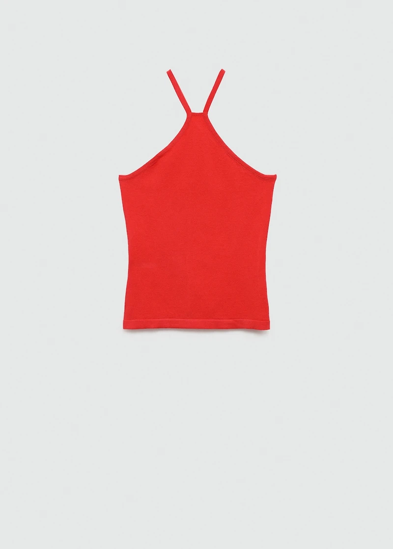 Halter-neck knitted top