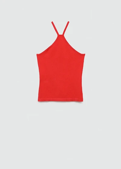 Halter-neck knitted top