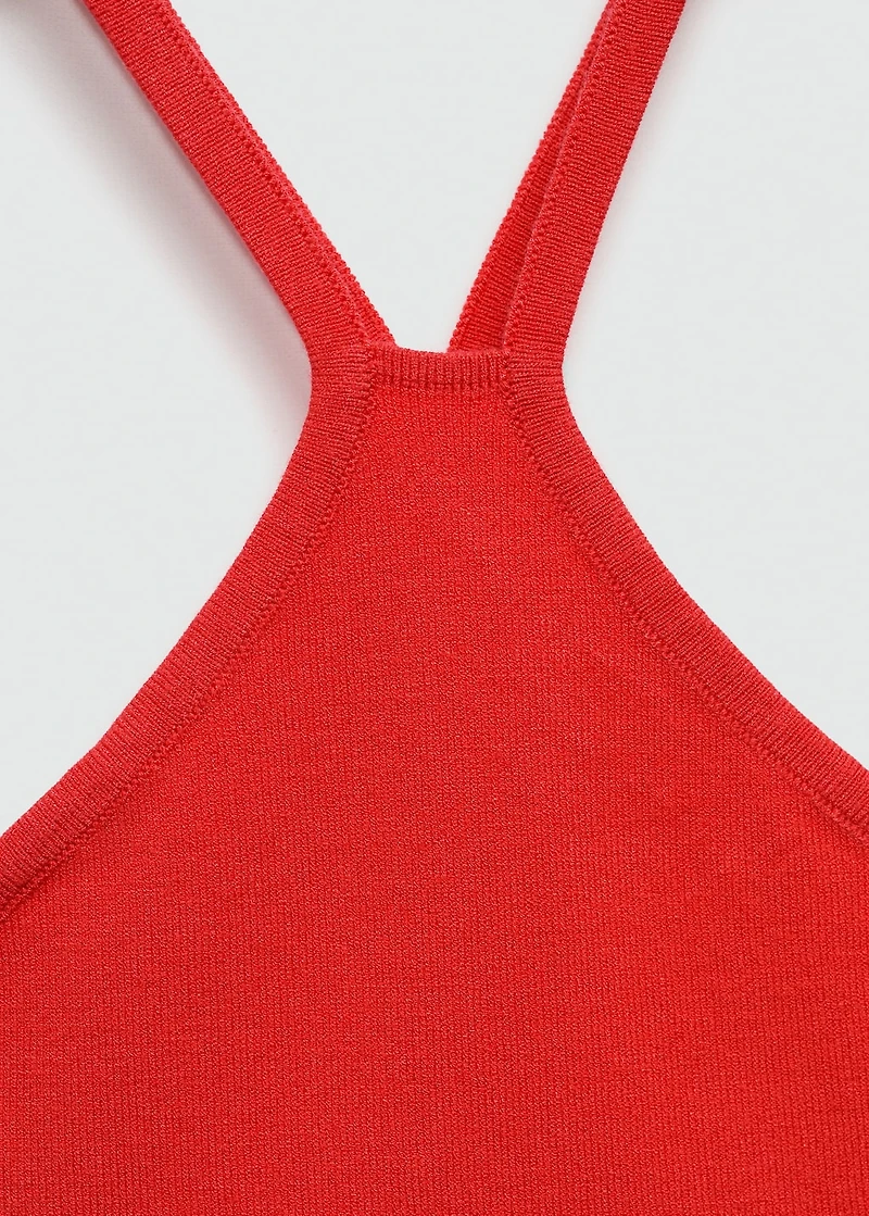 Halter-neck knitted top