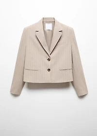 Cropped pinstripe blazer