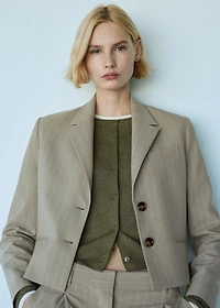 Cropped pinstripe blazer