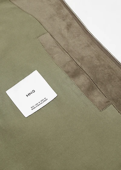 Suede-effect jacket with zip