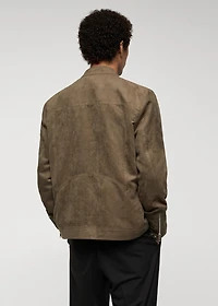 Suede-effect jacket with zip