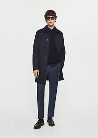 Cold wool pants with pleat detail