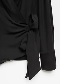 Double-breasted blouse with bow