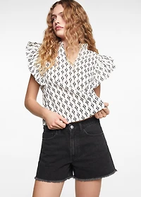 Medium-waist denim shorts