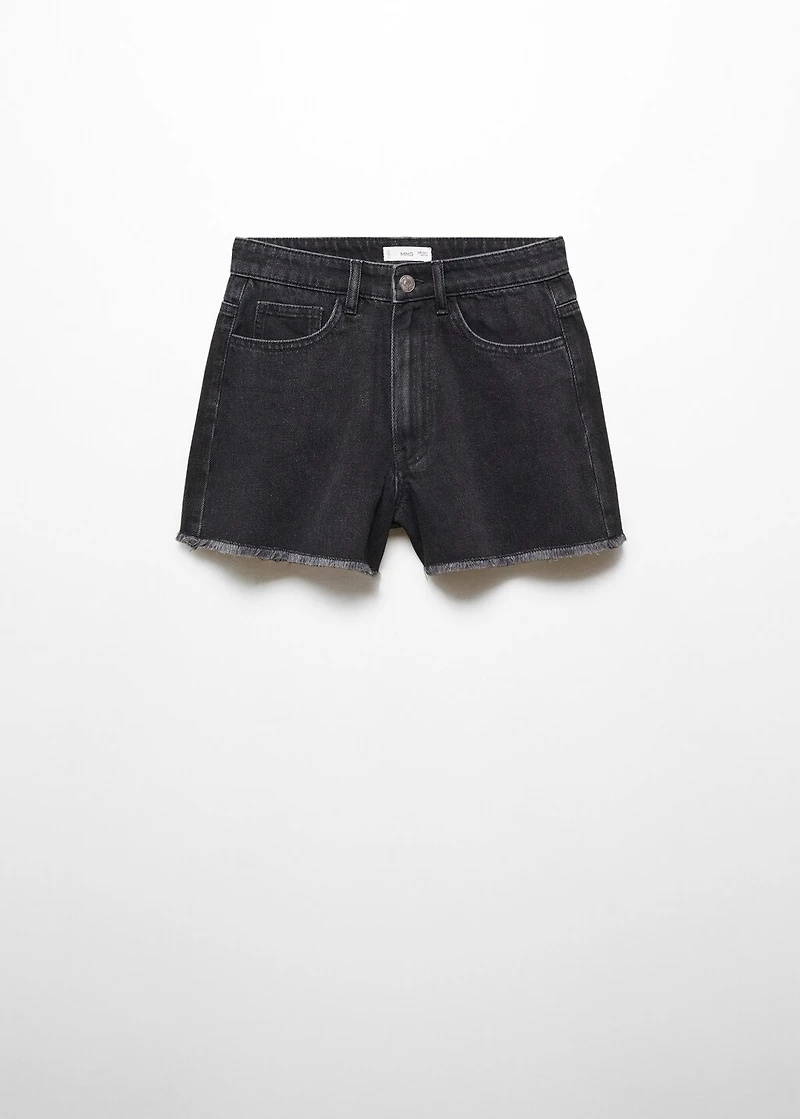 Medium-waist denim shorts