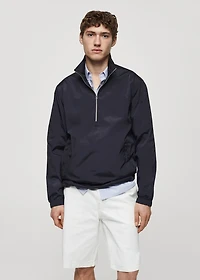 Water-repellent jacket with zip